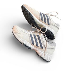 Adidas Women's Tennis Shoes, cream, dark grey, pink- size 8